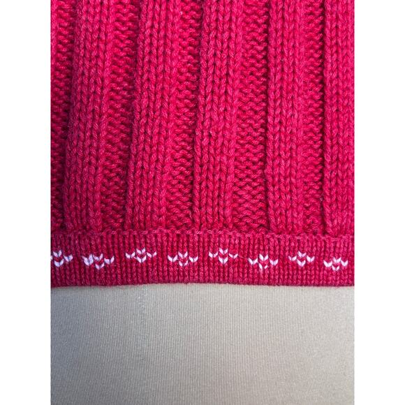 Vintage Karen Scott Red Knit Heart Patchwork Folk Art Sweater Vest Large Cozy - Picture 14 of 16